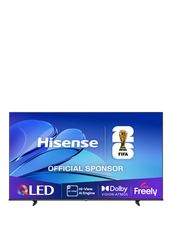 Hisense 65E7QTUK (2025) QLED HDR 4K Ultra HD Smart TV, 65 inch, Black, Black