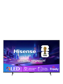 Hisense 65E7QTUK PRO (2025) QLED HDR 4K Ultra HD Smart TV, 65 inch, Black, Black