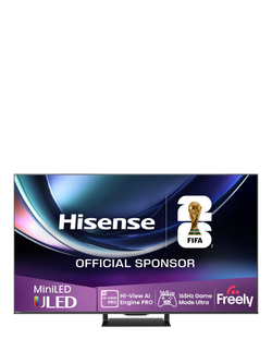 Hisense 65U7QTUK PRO (2025) ULED MiniLED HDR 4K Ultra HD Smart TV, 65 inch, Black, Black