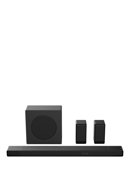 Hisense AX5140Q Bluetooth Soundbar with Wireless Subwoofer & Rear Speakers, Black, Black