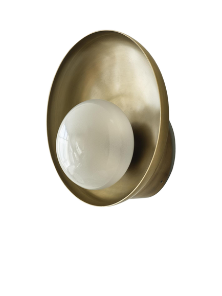Industville Hayle Outdoor/Bathroom Wall Light, Brass - view 2, Brass