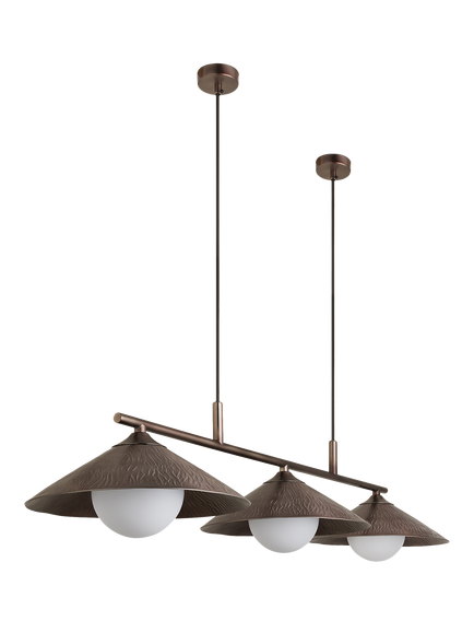 Industville Flume Triple Pendant Ceiling Light - view 2, Bronze