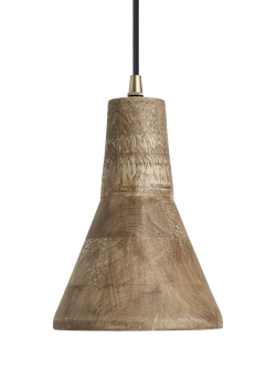 Industville Maribo Mango Wood Pendant Ceiling Light, Dia.15cm, Natural - view 2, Natural