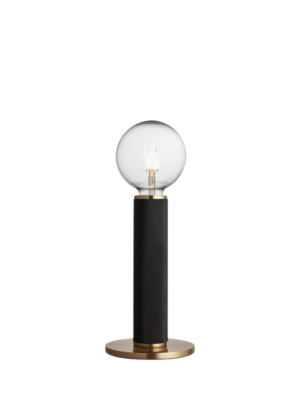 Industville Knurled Edison Table Lamp, Brass/Black