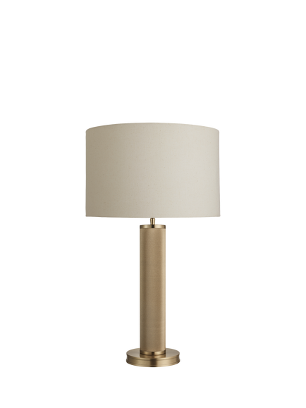 Industville Knurled Pillar Table Lamp, Brass, Brass