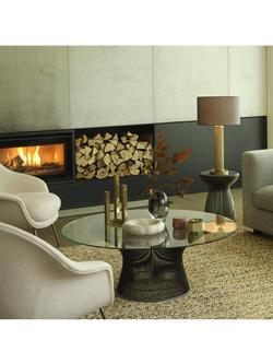 Industville Knurled Pillar Table Lamp, Brass - view 2, Brass