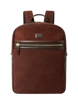 OSPREY LONDON Mocha Suede Backpack, Bitter Chocolate, Bitter Chocolate