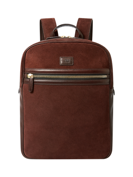 OSPREY LONDON Mocha Suede Backpack, Bitter Chocolate, Bitter Chocolate