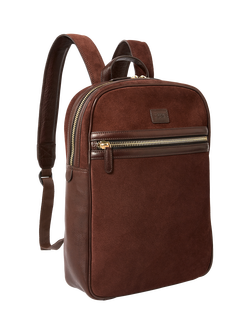 OSPREY LONDON Mocha Suede Backpack, Bitter Chocolate - view 2, Bitter Chocolate