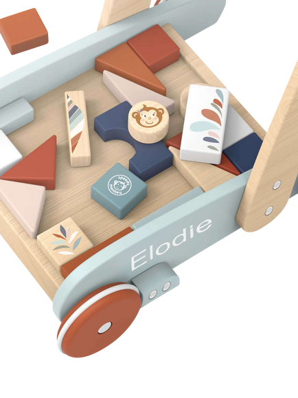 Babyblooms Personalised Wooden Baby Block Walker - view 2, Multi