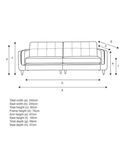 G Plan Vintage The Seventy Six Grand 4 Seater Sofa - view 2, Aquaclean Calor Cardamon