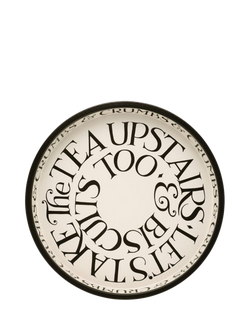 Emma Bridgewater Black Toast Round Steel Tray, Black/White, White