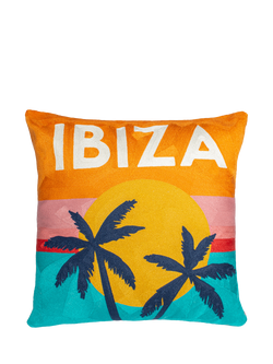 The Pillow Drop Ibiza Cushion, Multi, Orange Multi