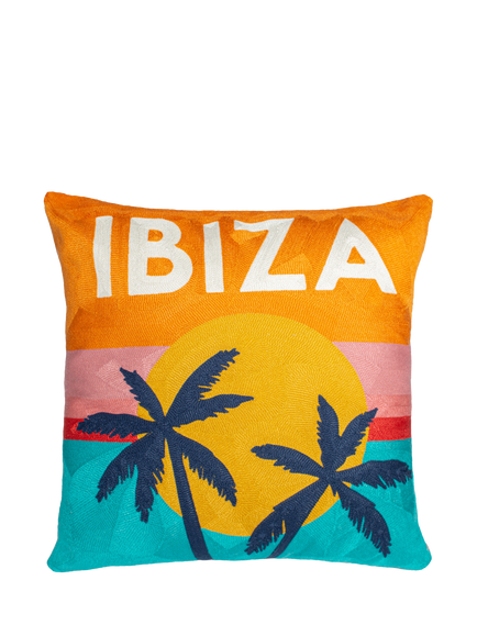 The Pillow Drop Ibiza Cushion, Multi, Orange Multi