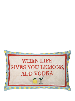 The Pillow Drop When Life Gives You Lemons Cushion, Multi, Multi Multi