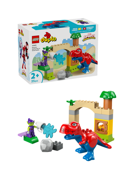 LEGO DUPLO 10463 Marvel Dinosaur Spidey-Rex vs. Green Goblin Super Hero Building Toy, Multi