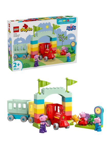 LEGO DUPLO 10466 Peppa Pig Train Ride with Grandpa Pig Building Toy, Multi