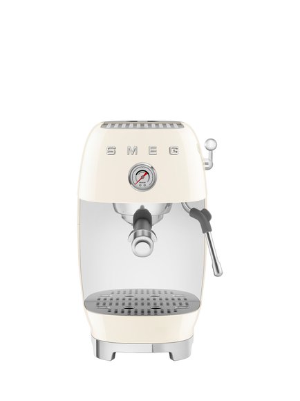 Smeg ECF03BLUK Espresso Coffee Machine with Cold Brew, Black, Cream