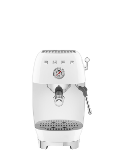 Smeg ECF03BLUK Espresso Coffee Machine with Cold Brew, Black, White