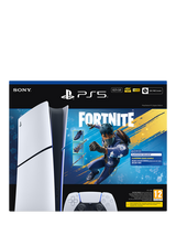 Sony PlayStation 5 Digital Edition (Model Group - Slim) 825GB Console with DualSense Controller, White and Fortnite Flowering Chaos Bundle