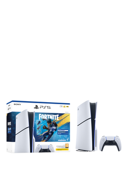 Sony PlayStation 5 (Model Group - Slim) Console with DualSense Controller, White and Fortnite Flowering Chaos Bundle - view 2, White