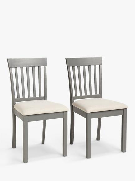 John Lewis Wilton Slatted Dining Chair, Set of 2, Grey, Grey