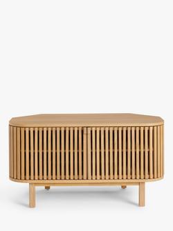 John Lewis Slatted Small Sideboard/TV Stand, Natural - view 2, Oak