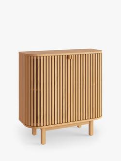 John Lewis Slatted 2 Door Cabinet, Natural, Oak