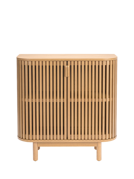John Lewis Slatted II 2 Door Cabinet, Natural, Oak