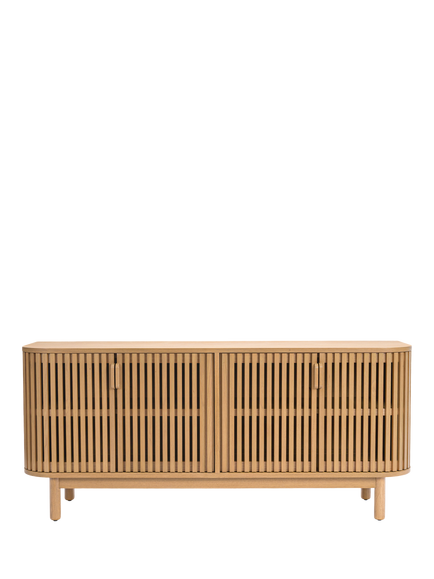 John Lewis Slatted II 4 Door Cabinet/TV Stand, Natural, Oak