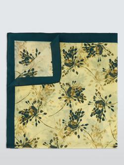 John Lewis Layered Floral Pure Silk Square Scarf, Cream Multi - view 2, Cream Multi