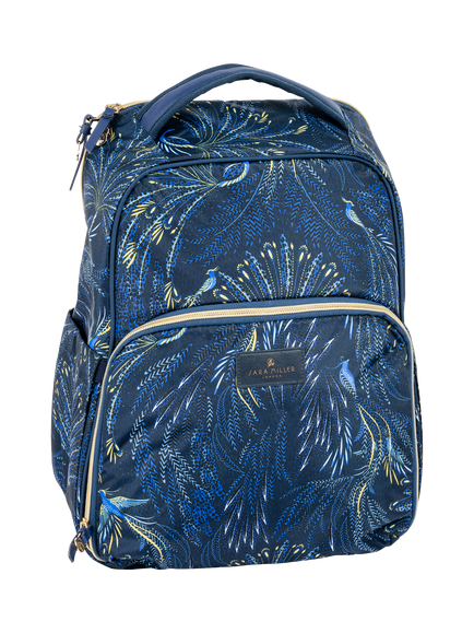 Sara Miller Anniversary 2 Person Filled Picnic Cooler Backpack Bag, 15L, Blue, Blue
