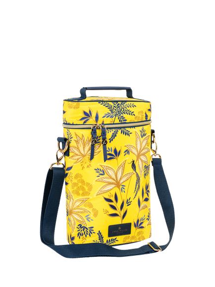 Sara Miller Anniversary 2 Bottle Picnic Cooler Bag, 2L, Yellow, Yellow