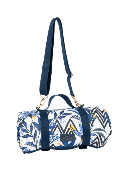 Sara Miller Anniversary Large Picnic Rug, Blue - view 2, Blue