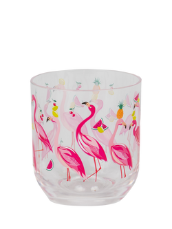 Sara Miller Flamingo Plastic Picnic Tumbler, 400ml, Pink, Multi
