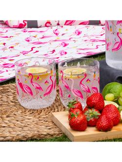 Sara Miller Flamingo Plastic Picnic Tumbler, 400ml, Pink - view 2, Multi