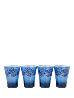 Sara Miller Anniversary Plastic Picnic Tumbler, Set of 4, 450ml, Blue, Blue