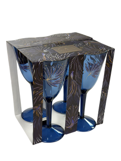 Sara Miller Anniversary Plastic Picnic Wine Glass, Set of 4, 450ml, Blue - view 2, Blue