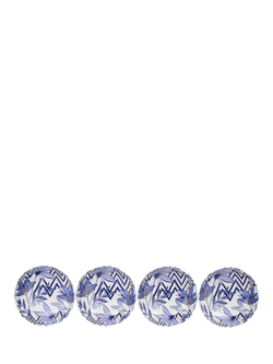 Sara Miller Anniversary Plastic Picnic Bowl, Set of 4, 18.7cm, Blue, Multi