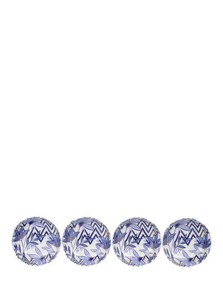 Sara Miller Anniversary Plastic Picnic Bowl, Set of 4, 18.7cm, Blue, Multi