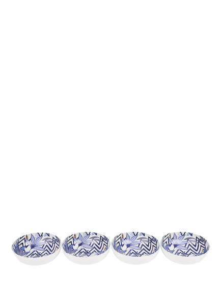 Sara Miller Anniversary Plastic Picnic Bowl, Set of 4, 18.7cm, Blue - view 2, Multi