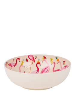 Sara Miller Flamingo Plastic Picnic Pasta Bowl, 18.5cm, Pink - view 2, Multi