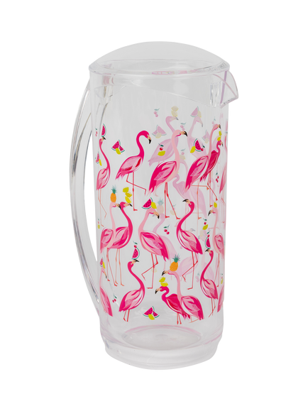 Sara Miller Flamingo Plastic Picnic Jug, 2L, Pink - view 2, Multi