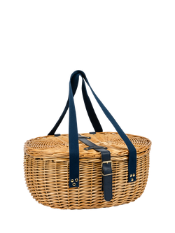 Sara Miller Anniversary 4 Person Filled Wicker Picnic Hamper, Natural, Natural
