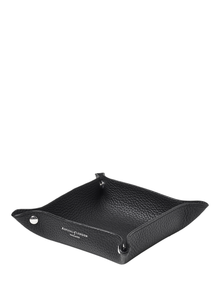 Aspinal of London Medium Soft Leather Tidy Tray, Black, Black