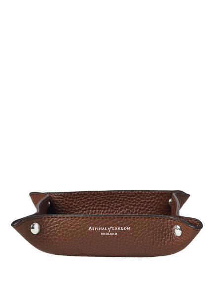 Aspinal of London Medium Soft Leather Tidy Tray, Tobacco - view 2, Tobacco