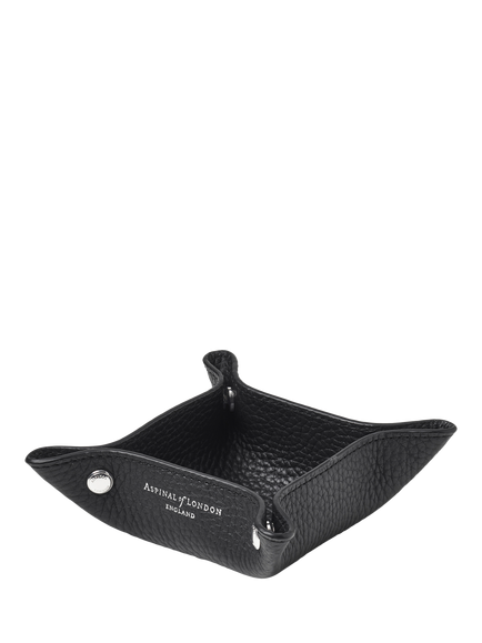 Aspinal of London Mini Soft Leather Tidy Tray, Black, Black