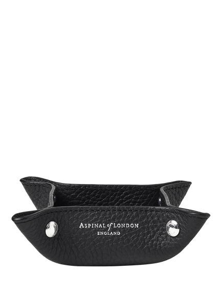 Aspinal of London Mini Soft Leather Tidy Tray, Black - view 2, Black