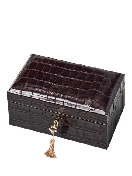 Aspinal of London Three Piece Leather Watch Box, Amazon Brown - view 2, Amazonbrown
