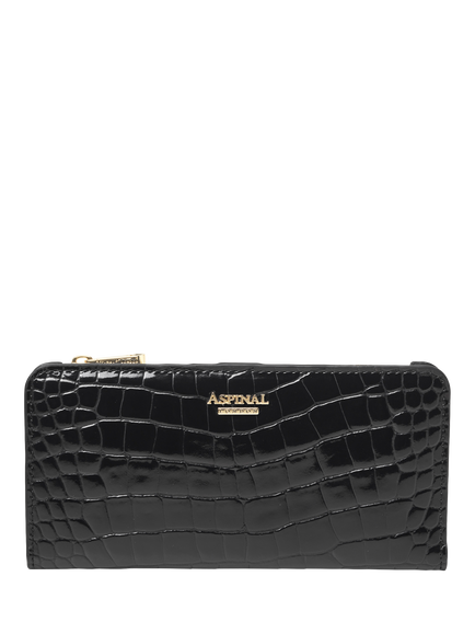 Aspinal of London Mayfair Large Credit Card Wallet, Black, Black